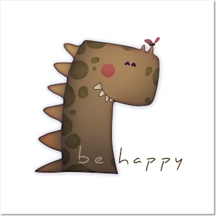 Dino (be happy) Posters and Art